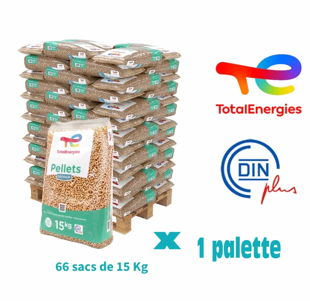 Palette de granulés de bois Total Energies